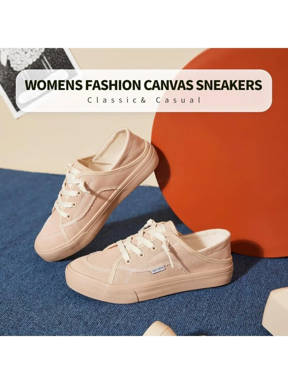 Women Light Khaki Round Toe Solid Non Slip Fashion Slip on Loafer Sneaker Shoes